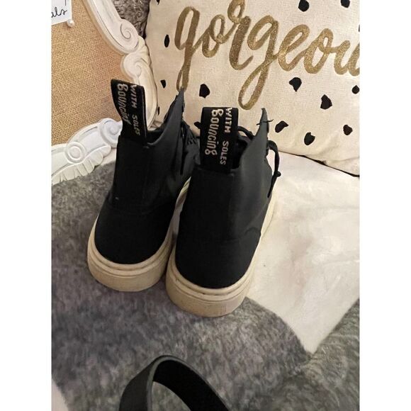 Black doc martins combat/work boots lace up men 6m women 8m street club - Picture 8 of 9